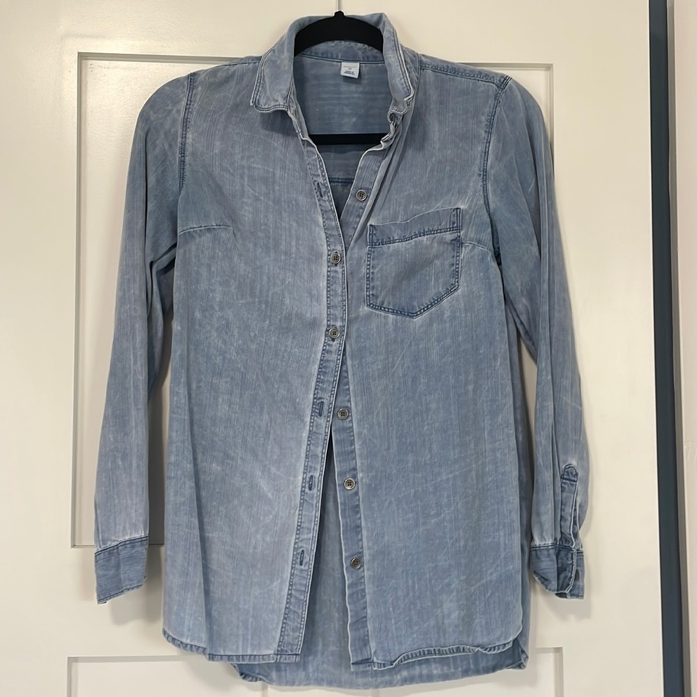 Denim button up.